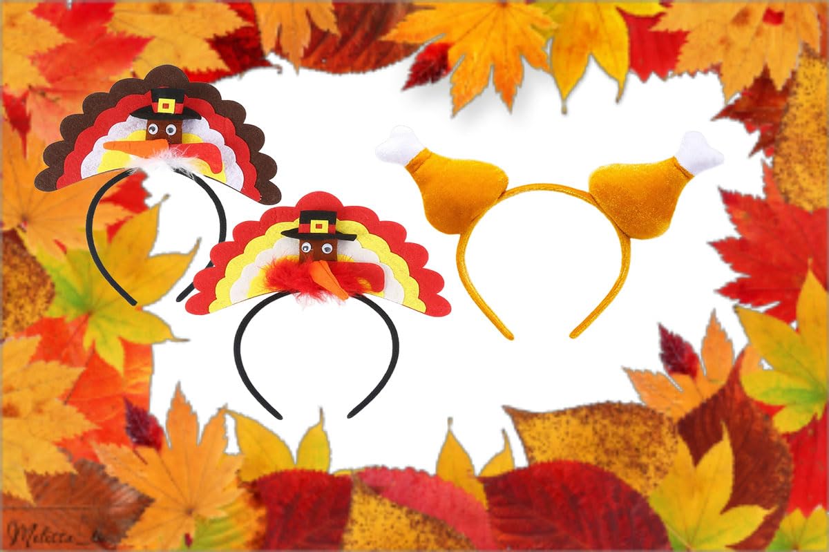 QHZHANG turkey headband with detailed motif adds charming holiday outfits.
