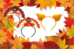 QHZHANG turkey headband with detailed motif adds charming holiday outfits.