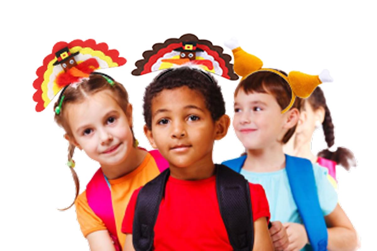 QHZHANG turkey headband fits adults and kids for shared celebrations.