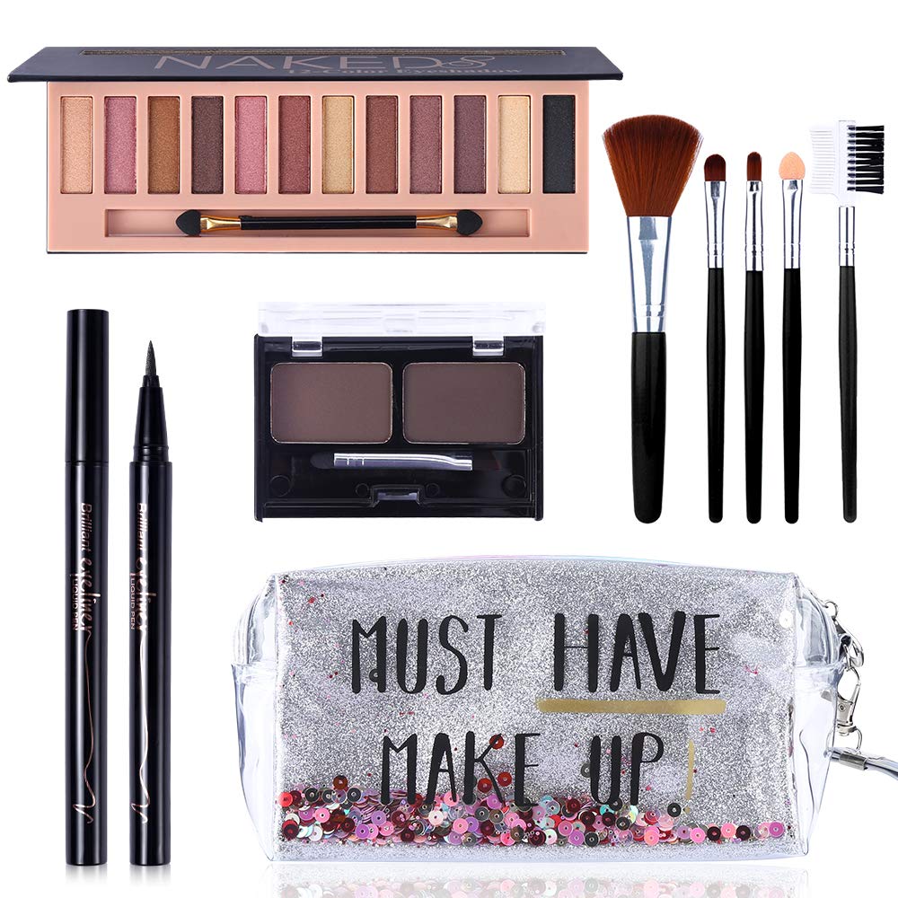 QiBest All-in-One Makeup Kit 12-color eyeshadow palette for versatile day-to-night looks.