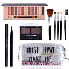 QiBest All-in-One Makeup Kit 12-color eyeshadow palette for versatile day-to-night looks.