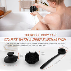 QiaKeoo body brush silicone for thorough cleansing and soft exfoliation