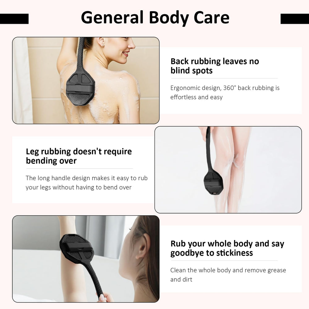 QiaKeoo ergonomic non-slip grip close-up demonstrates secure control during scrubbing.