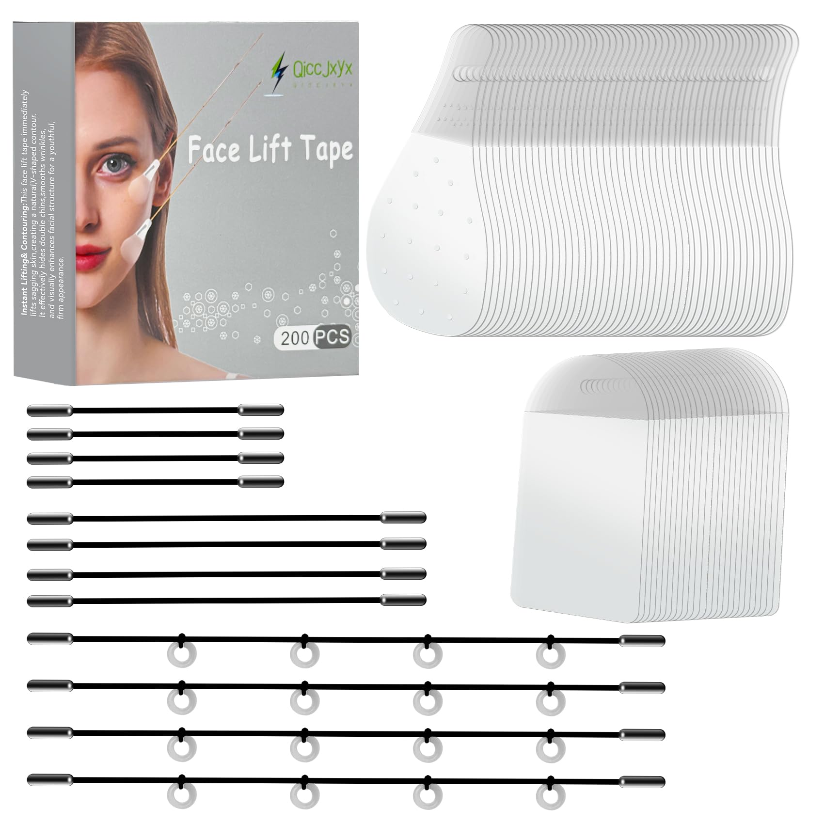 QiccJxyx Face Lift Tape raindrop stickers providing quick cheek lift with natural contour