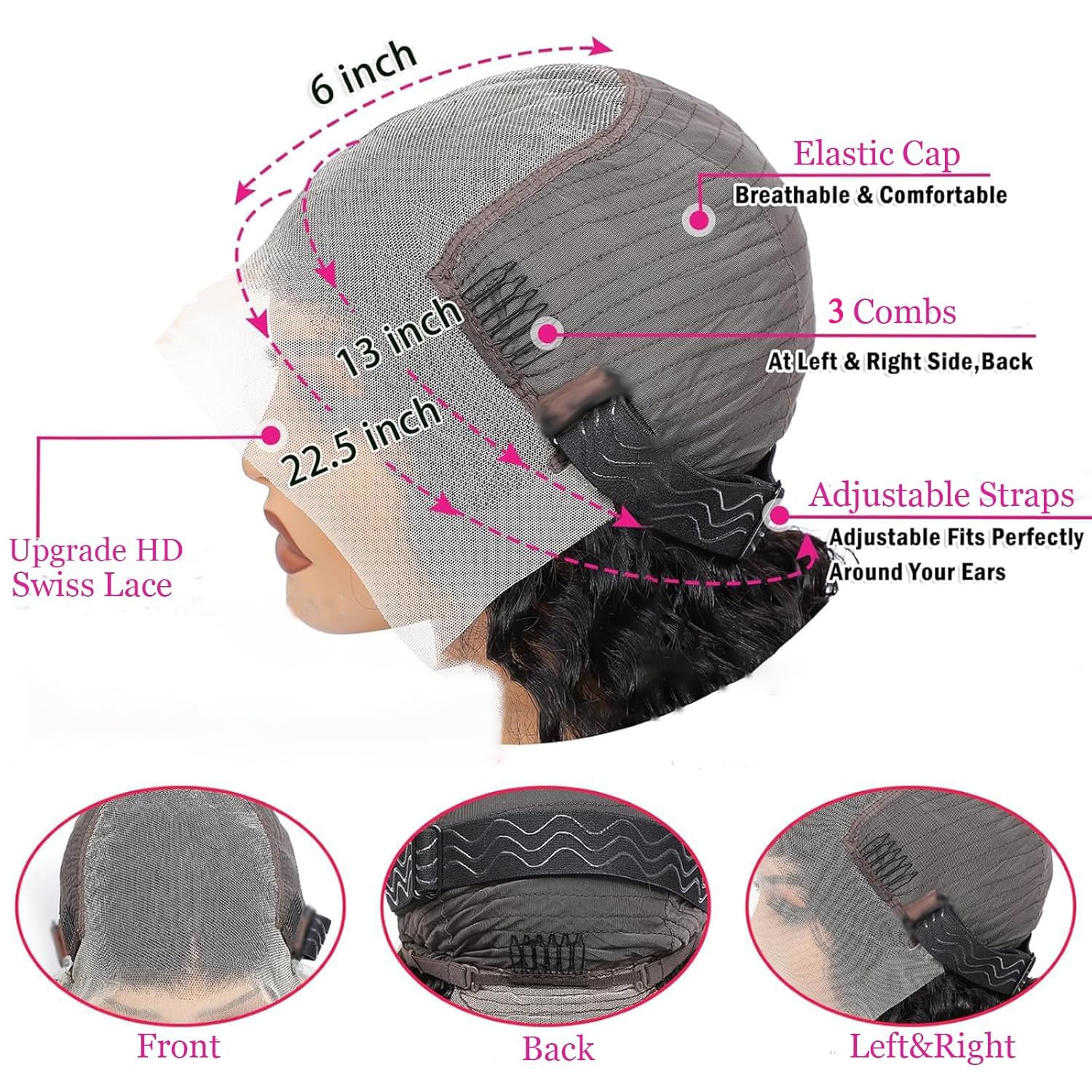 Qiikota 3D domed cap with adjustable band for secure, comfortable fit