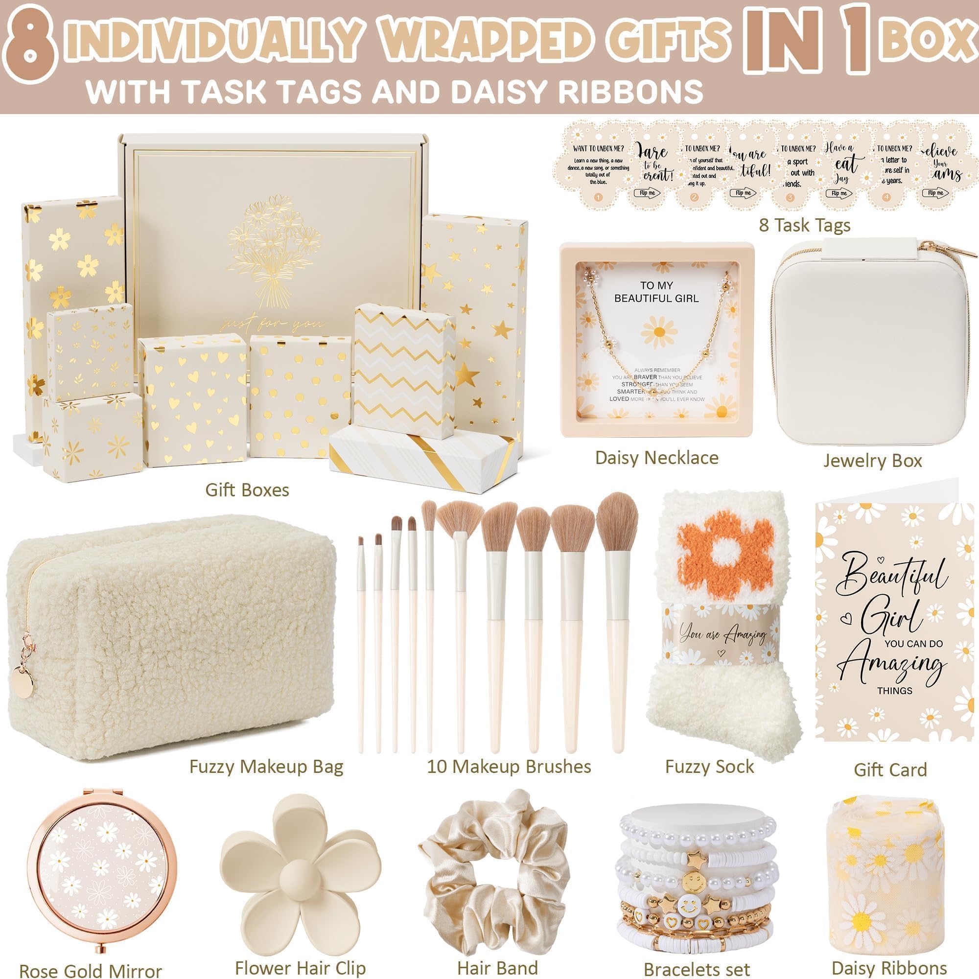 Qinline 8 gift boxes for girls, ready for stocking stuffers and celebrations.