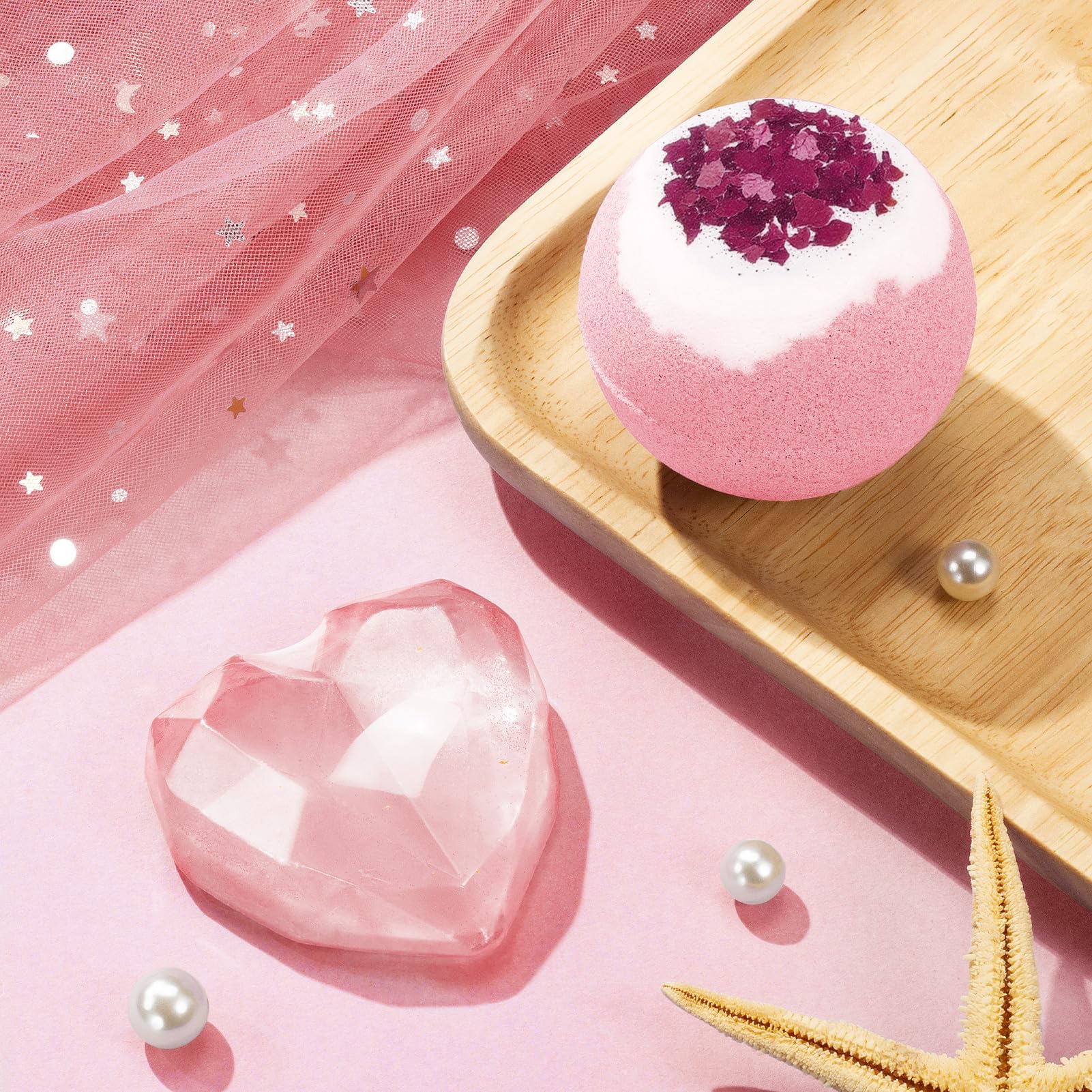 Qinline bath bomb with rose scent to enhance a spa-like soak