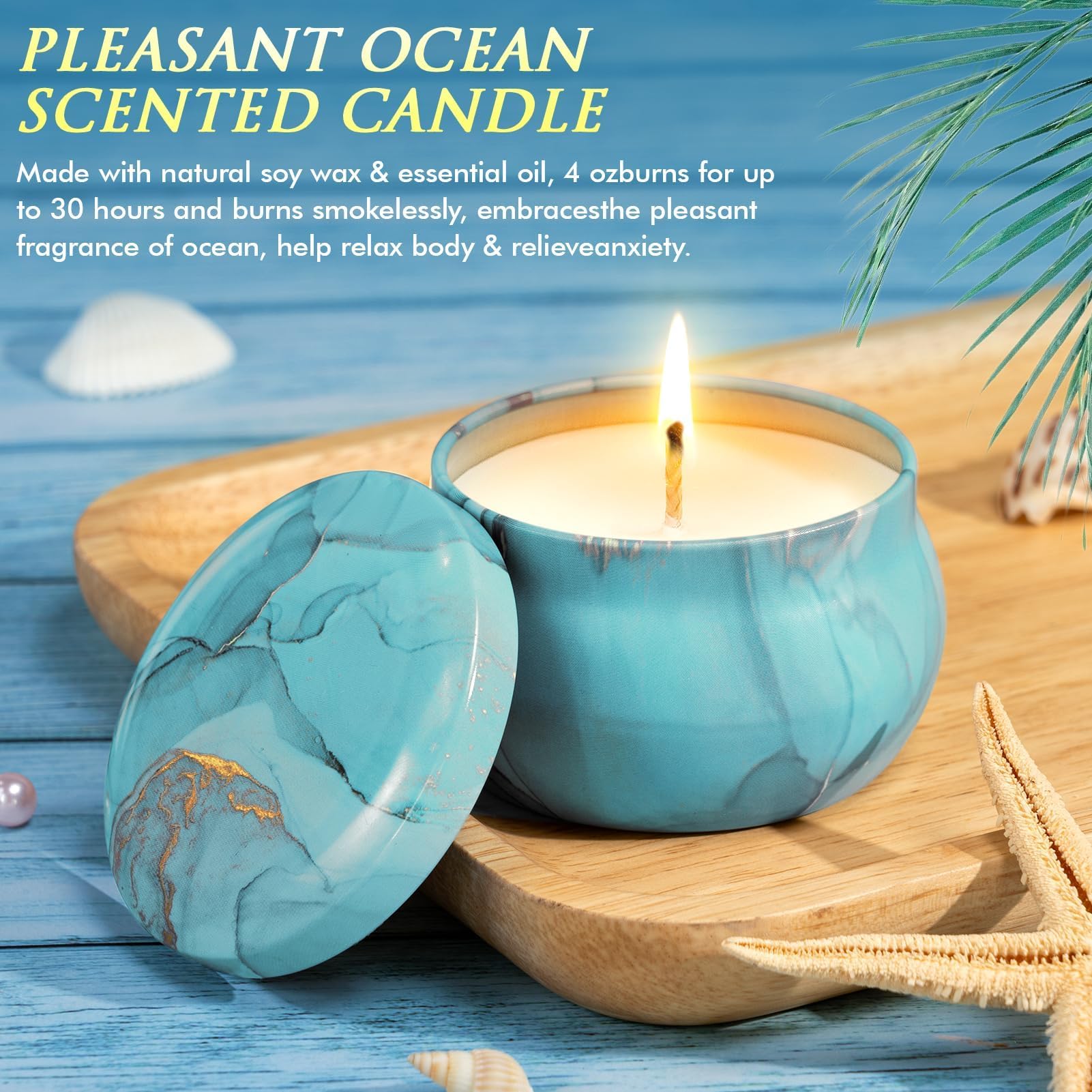 Qinline lavender scented 4oz candle for relaxing long-lasting aroma