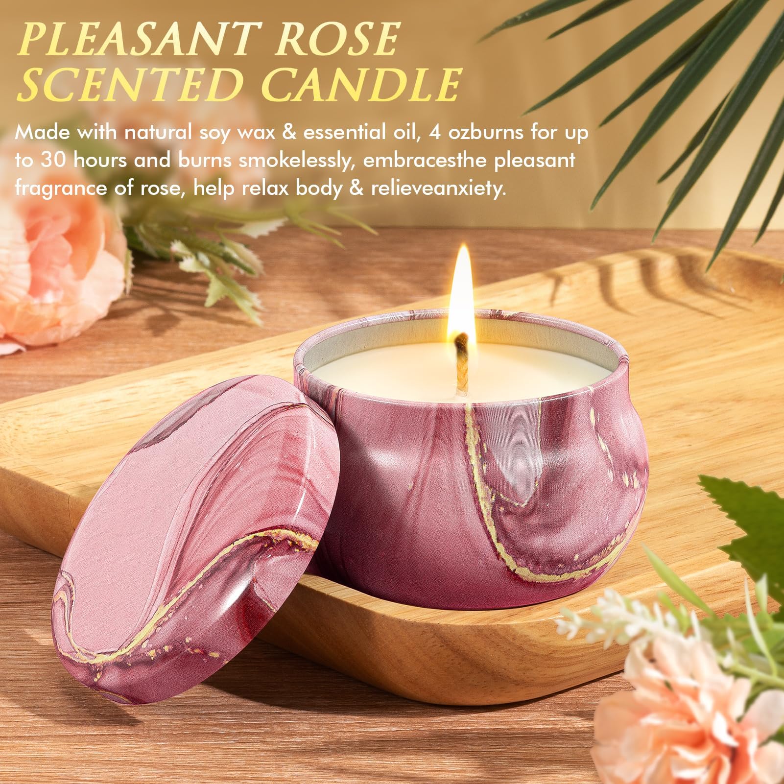 Qinline lavender candle 4oz with long burn for calming ambiance