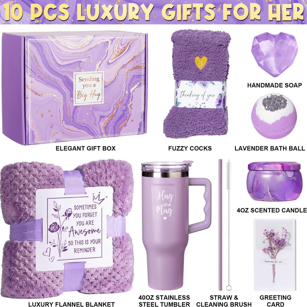 Qinline self-care gift basket with relaxing spa items for wellness