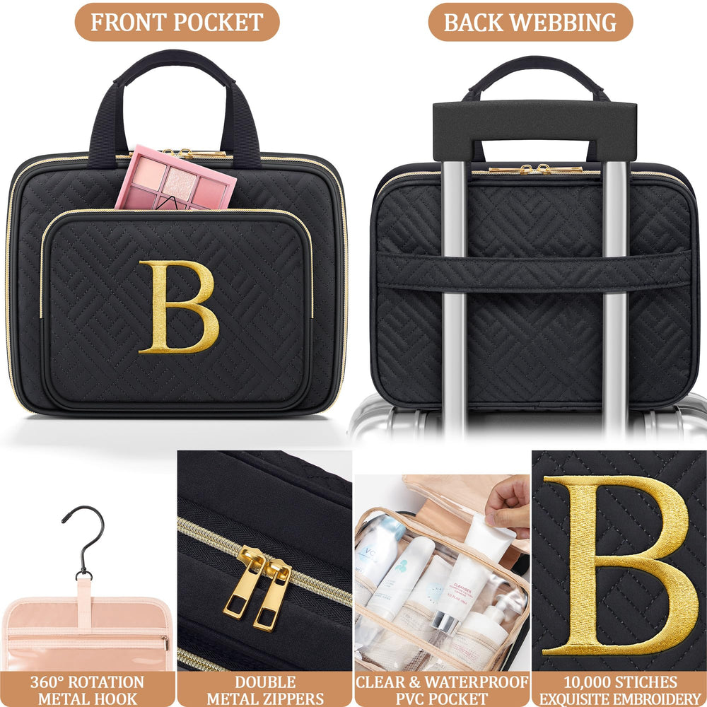 Qinline water-resistant polyester material protects contents during travel or bathroom use