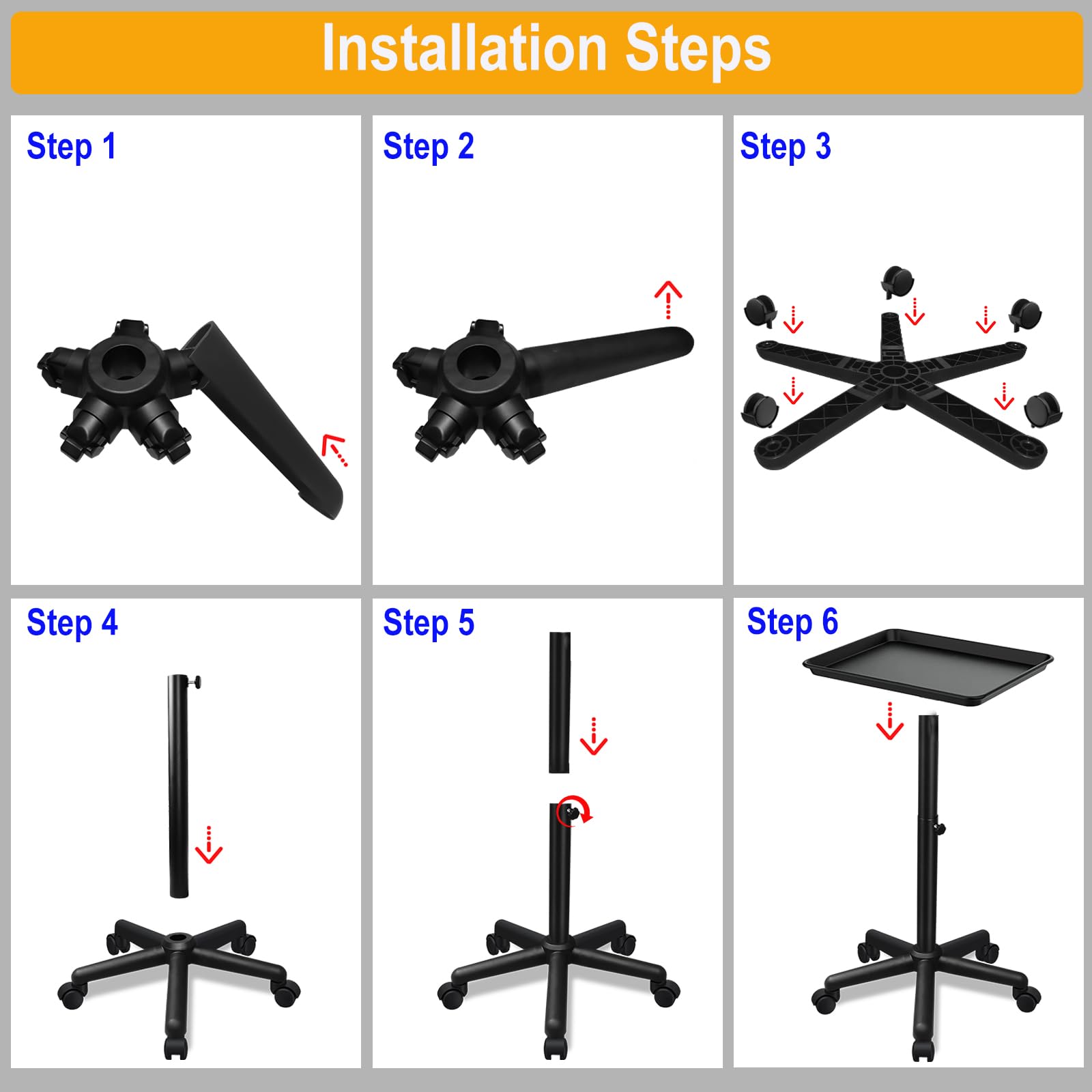 Qinrunkoi black finish salon tray adds professional look and durability.
