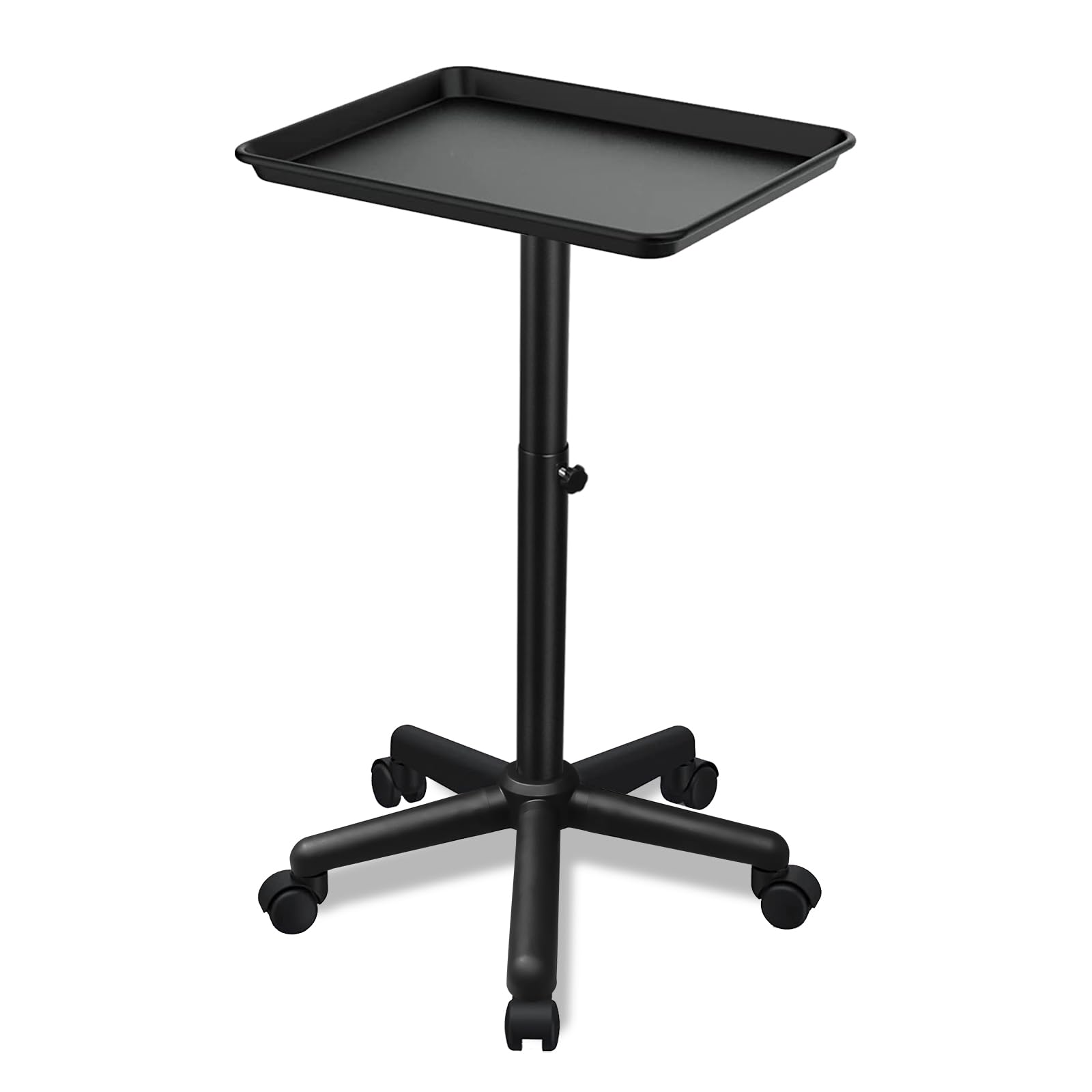 Qinrunkoi salon tray on wheels with stable base for easy maneuvering.