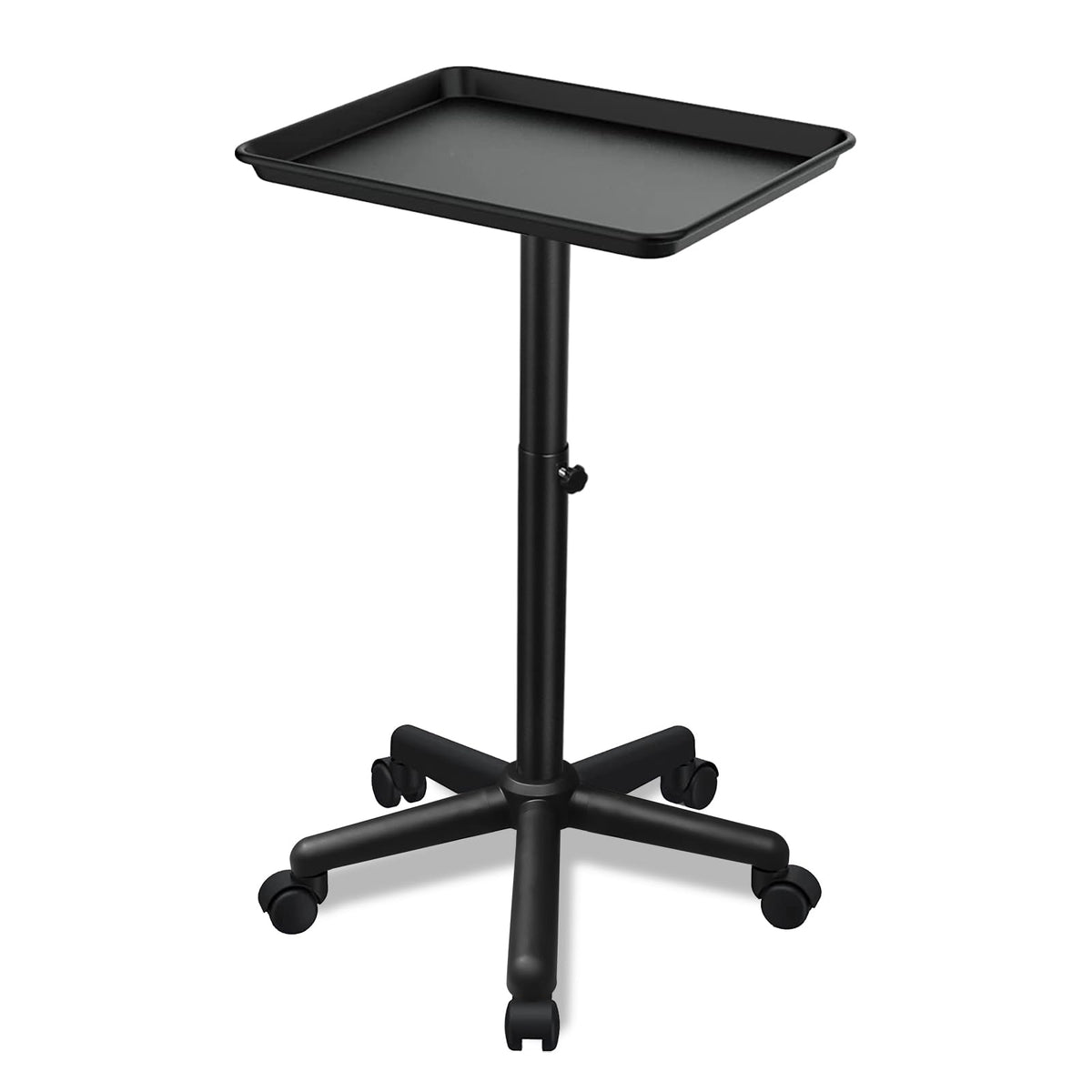 Qinrunkoi salon tray on wheels with stable base for easy maneuvering.