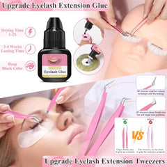 Qinzave eyelash extension glue for consistent bonding in practice sessions.