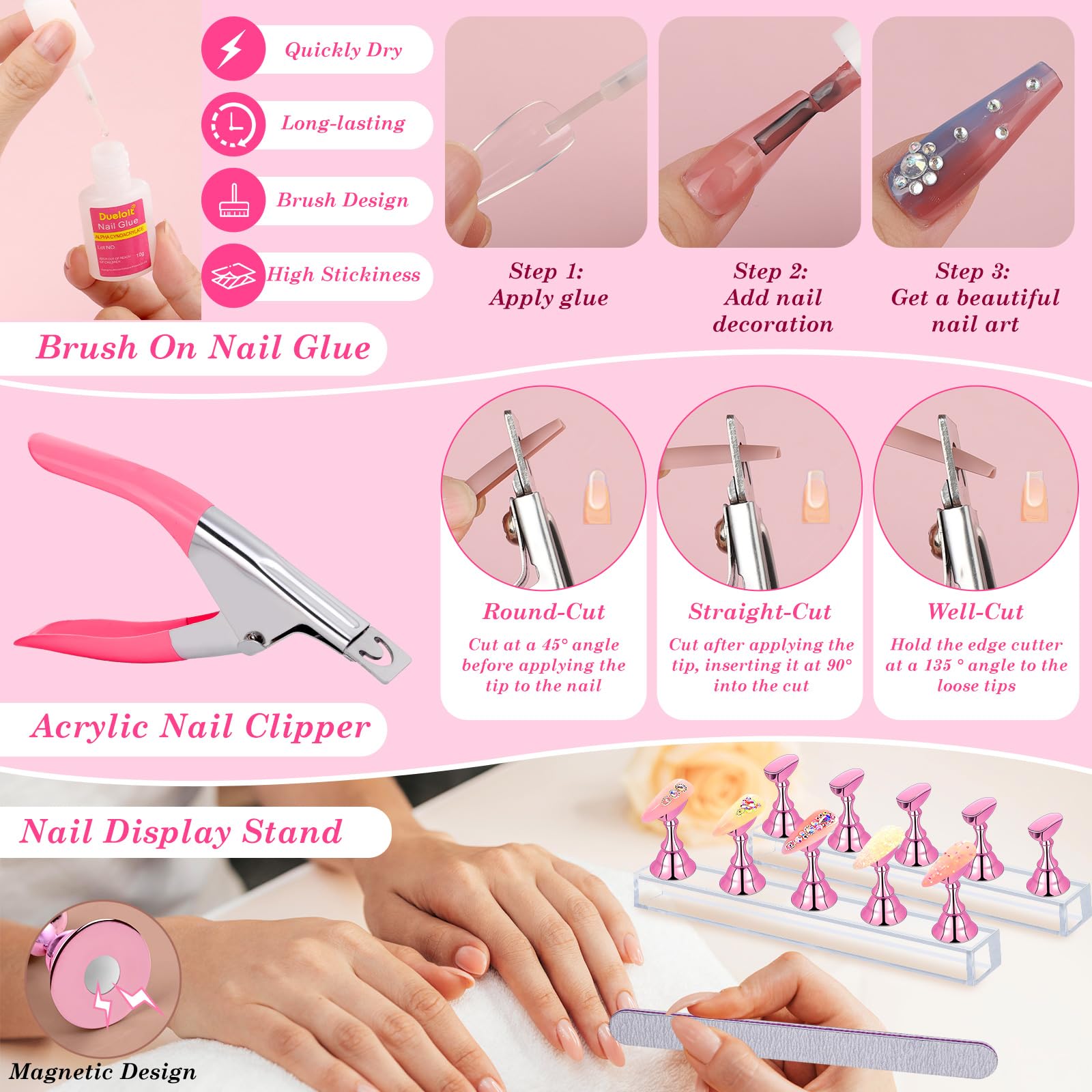 Qinzave flower slices for charming 3D nail designs