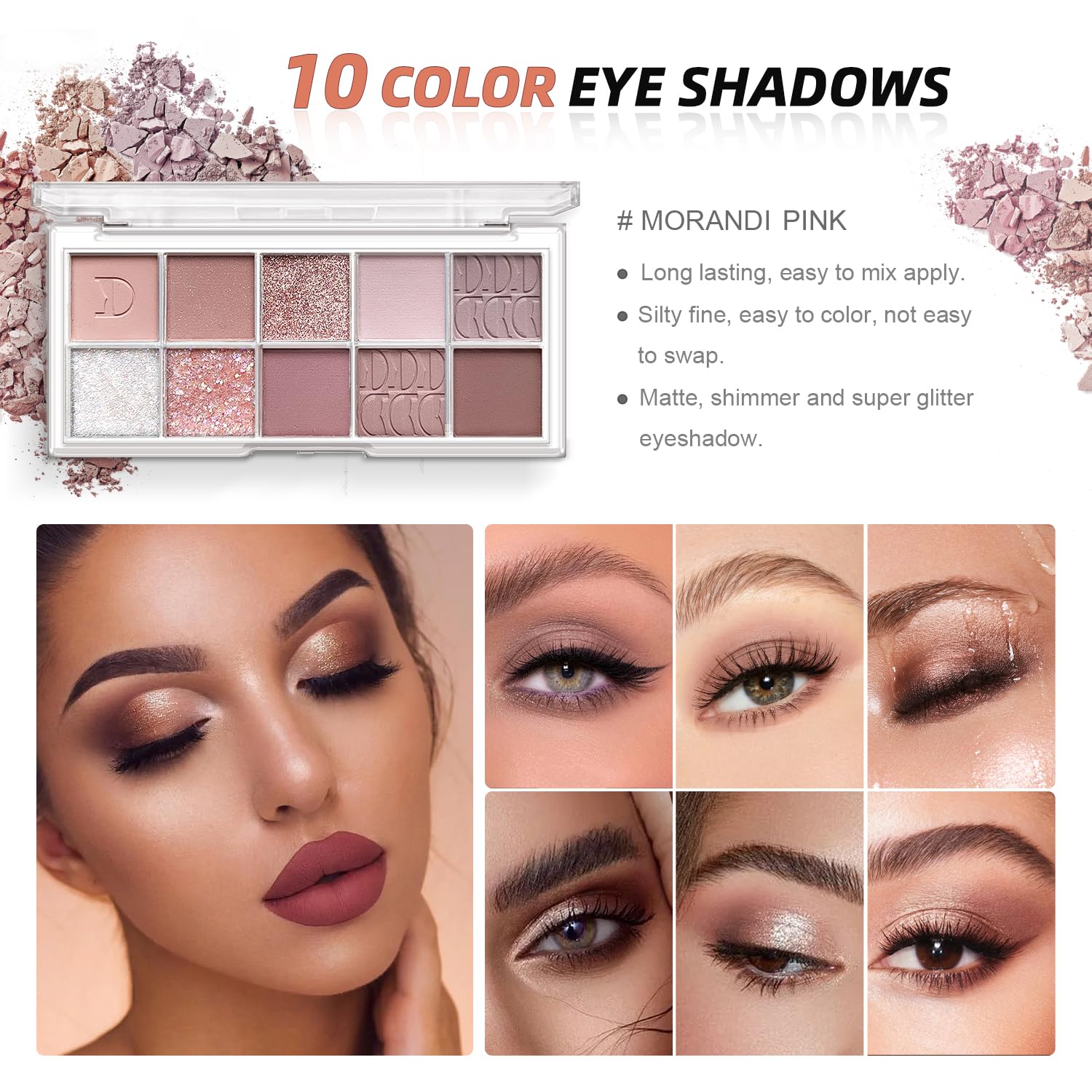 QIONG all-in-one makeup kit mascara wand demonstrating long-wear smudge resistance.