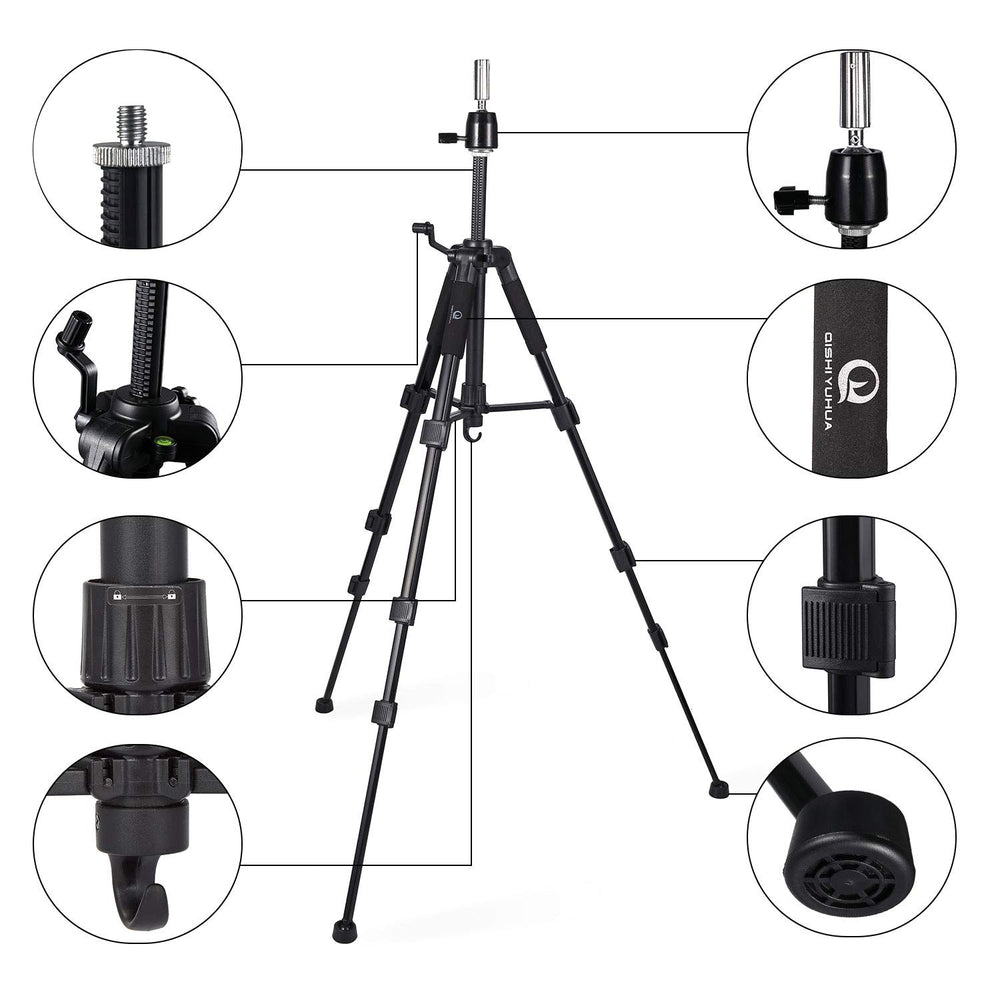 QISHI YUHUA wig stand metal top base offers durable secure mounting