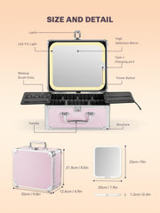 Qislee magnetic LED mirror on case for flexible viewing.