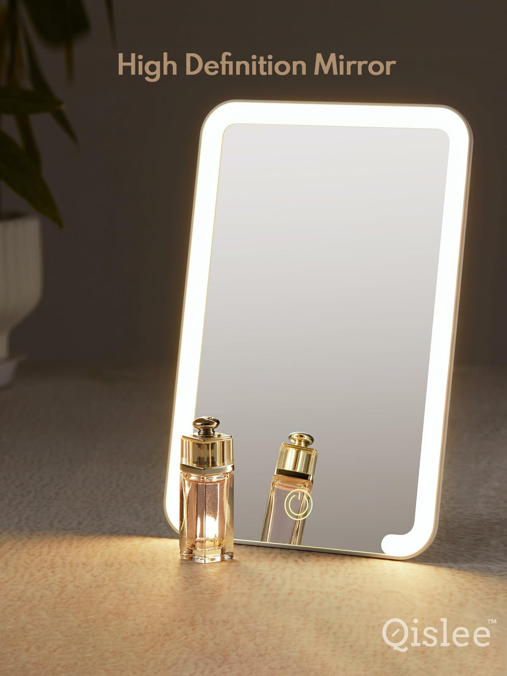 Qislee magnetic locker mirror travel compact size fits backpacks.