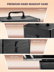 Qislee makeup box swivel mirror angle demonstrates versatile desk setup.