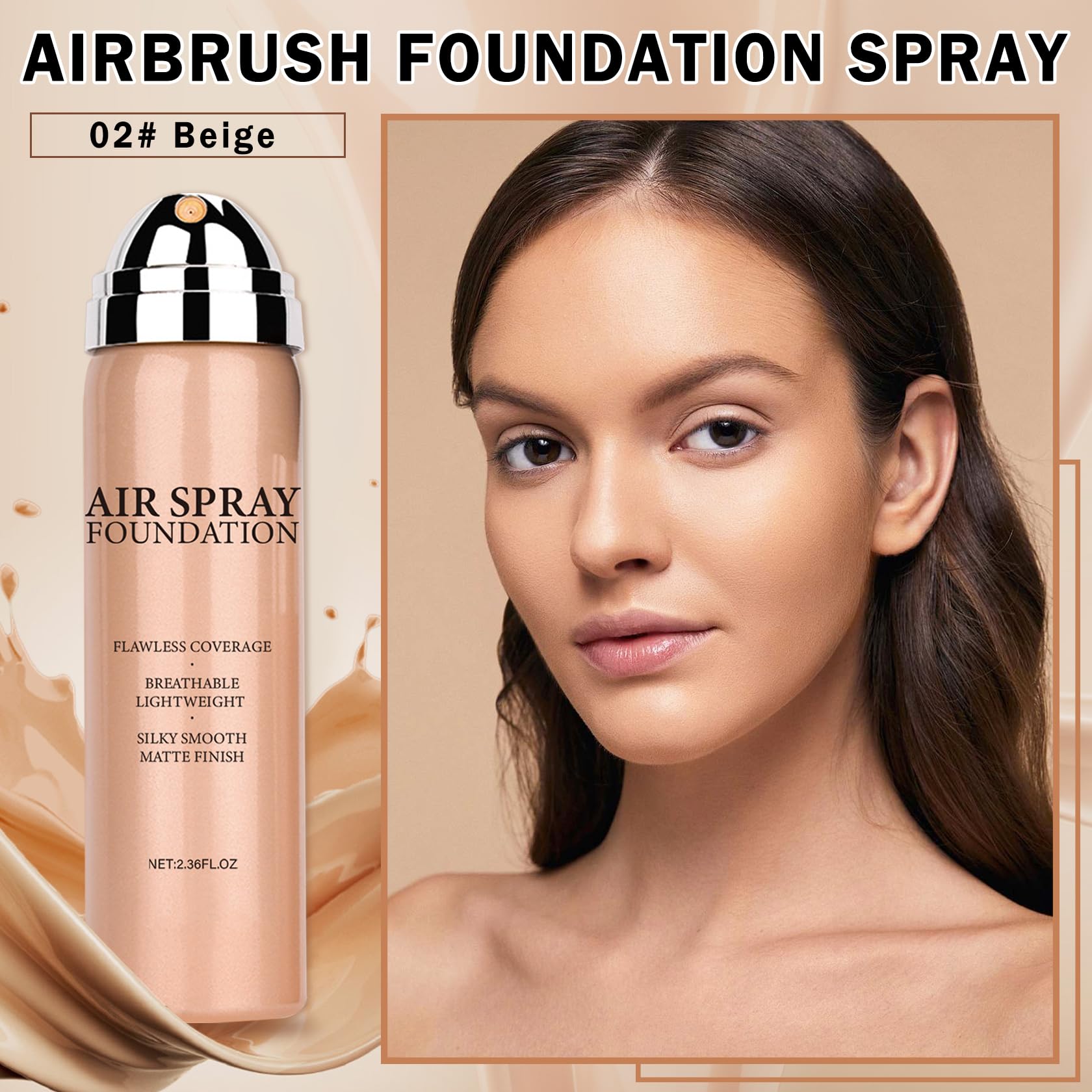 QIUFSSE foundation application with soft brush demonstrates easy blending