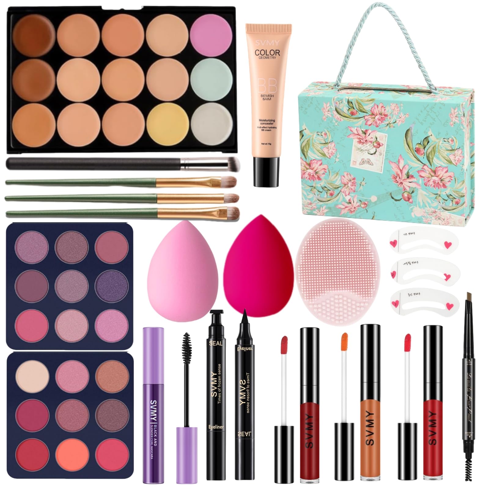 QiuNingTang makeup kit travel case – compact on-the-go kit for school and outings.