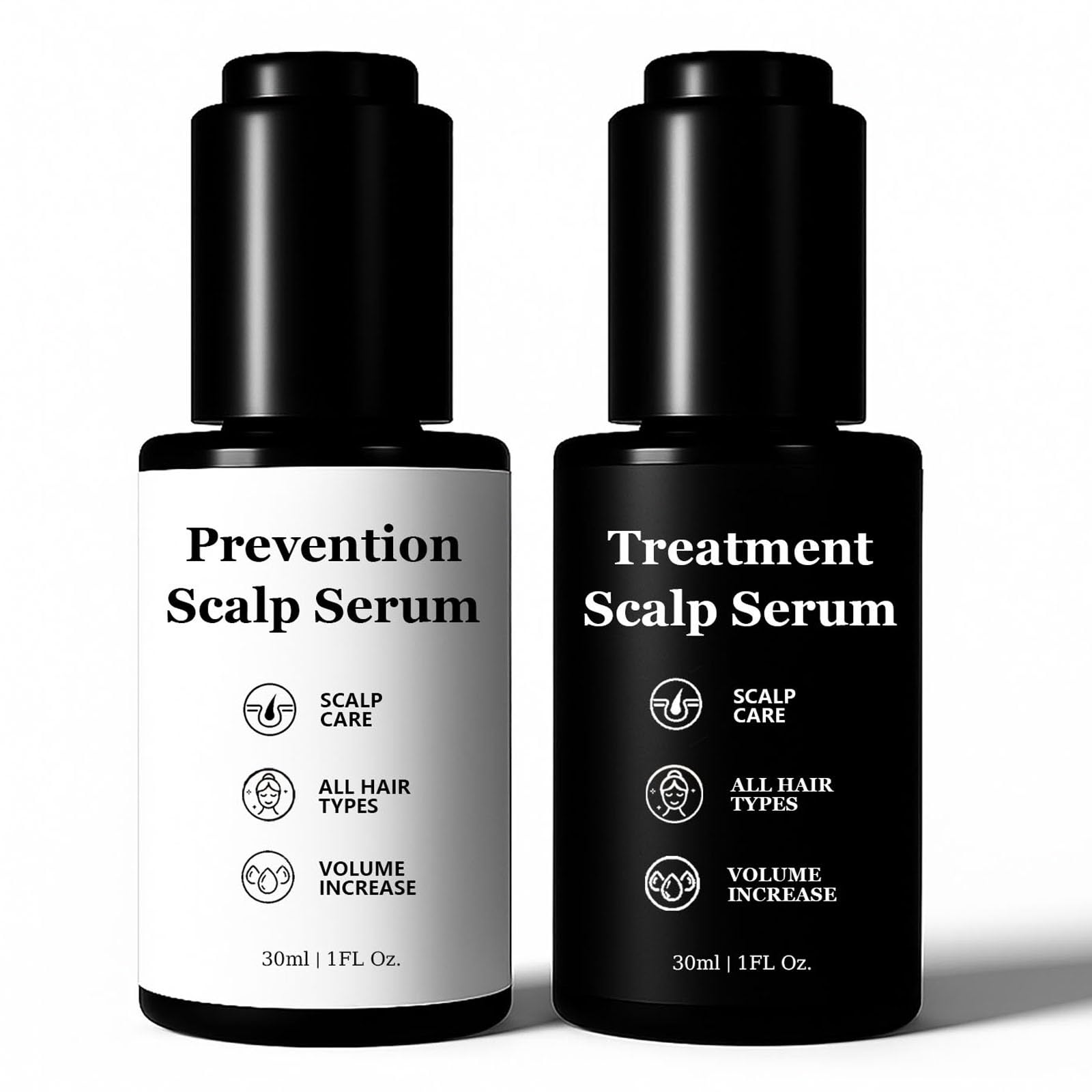 Qiuumey hair serum bottle closeup showcasing vegan formula designed for thinning hair.