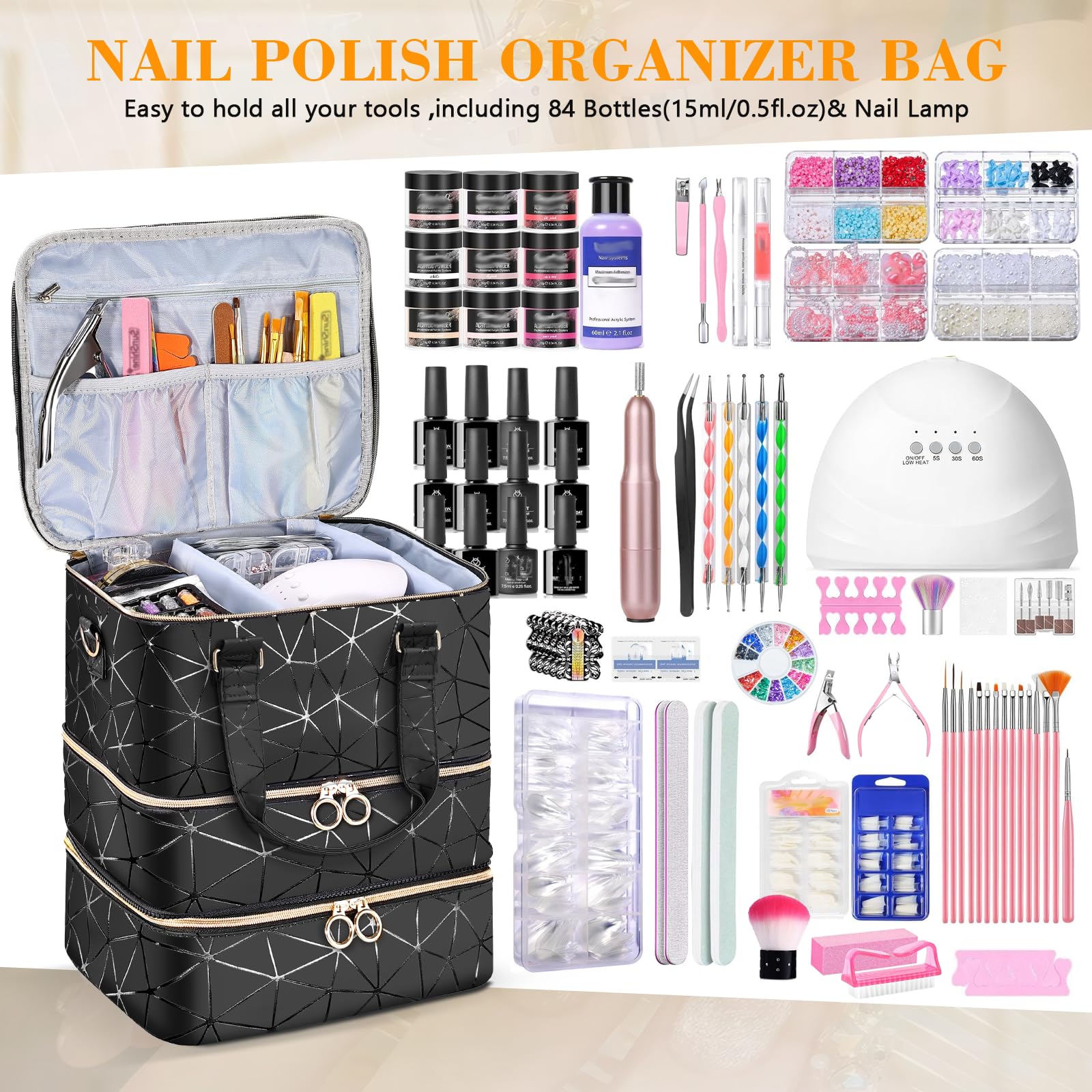 Qiyfddf Compact dimensions 11x9.5x12 inches stores tools and polishes