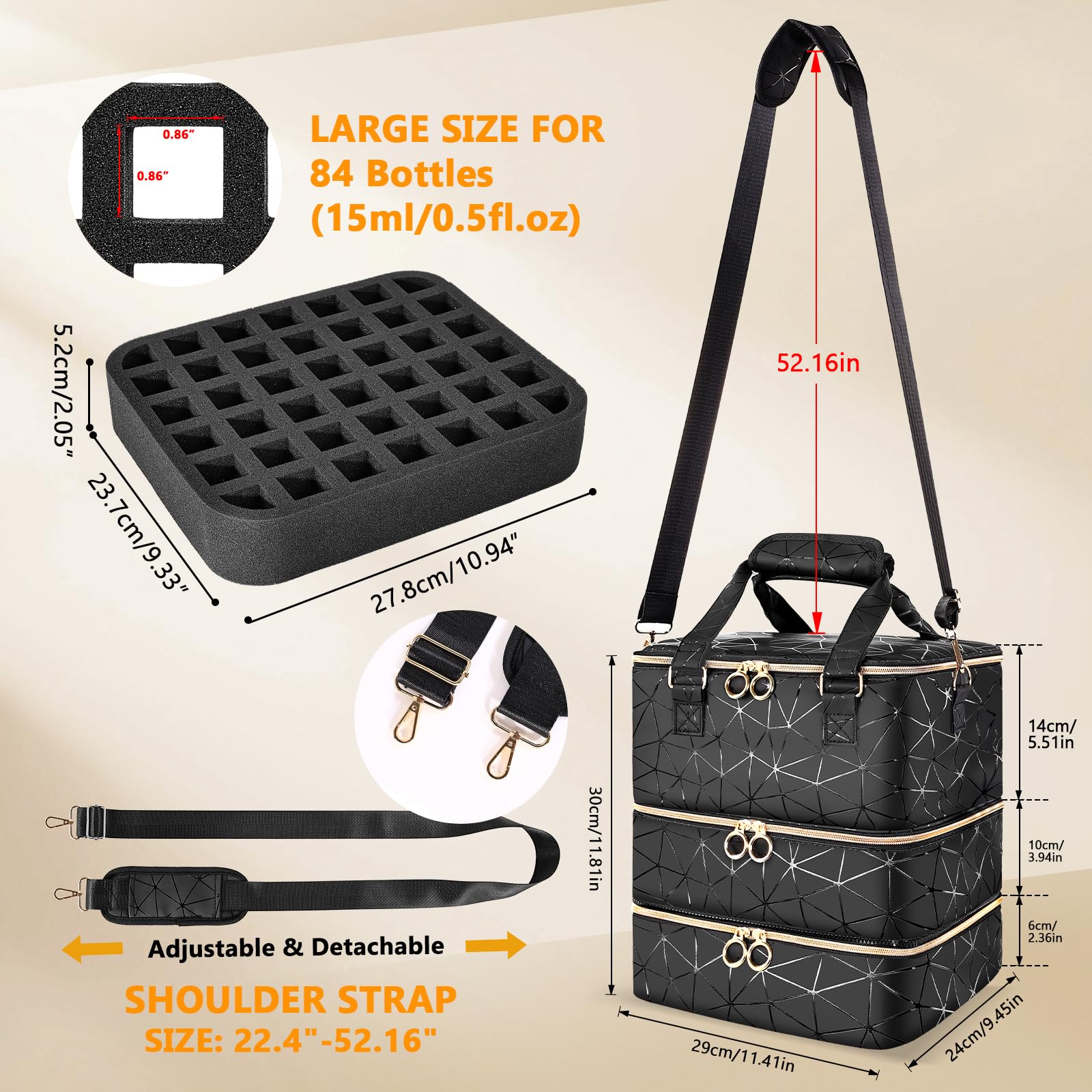 Qiyfddf Detachable third tier doubles as a small nail-tool organizer