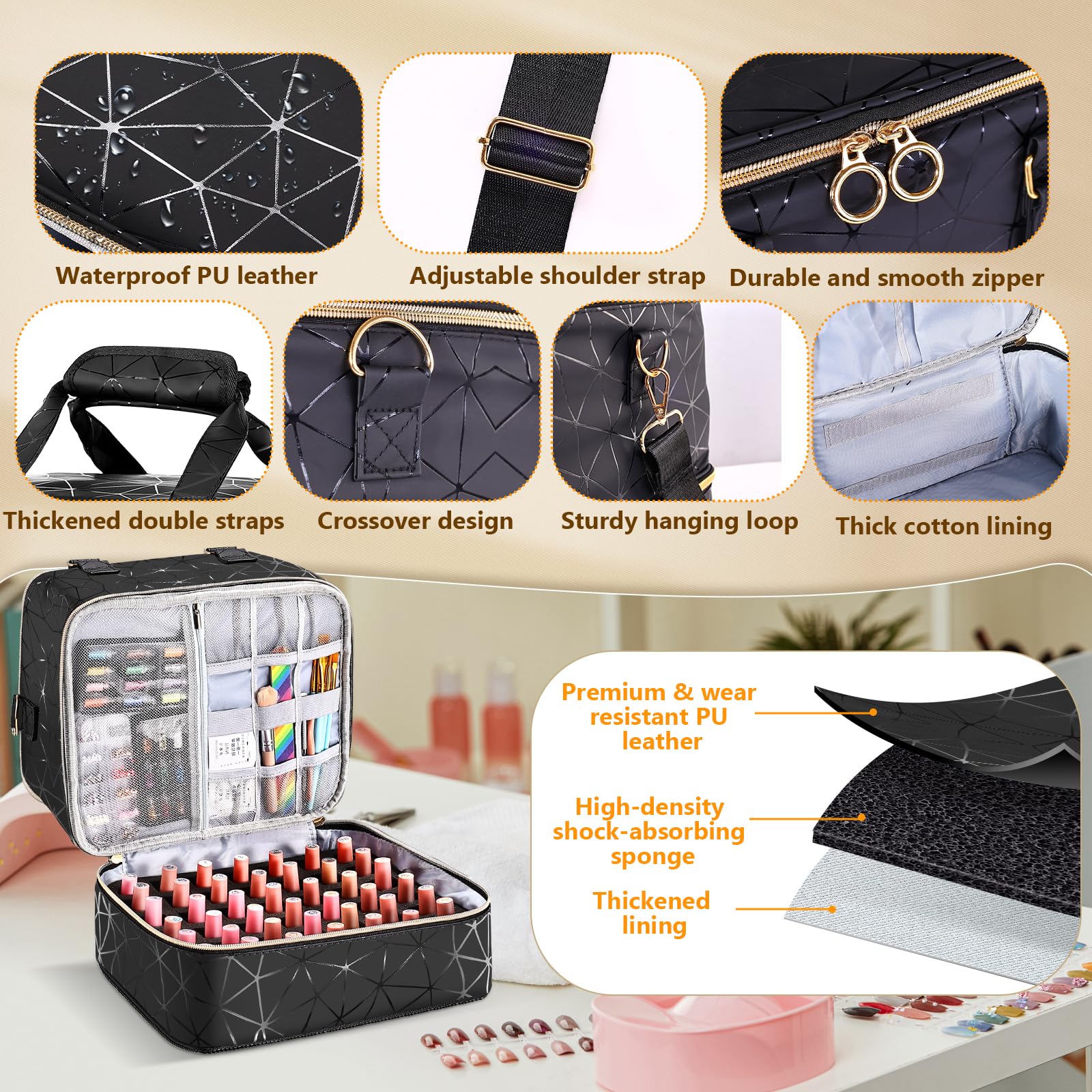 Qiyfddf PU leather exterior resists wear during transport