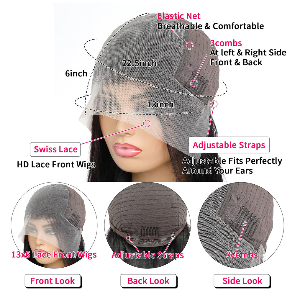 QKOQKO glueless cap with adjustable straps for secure all-day comfort