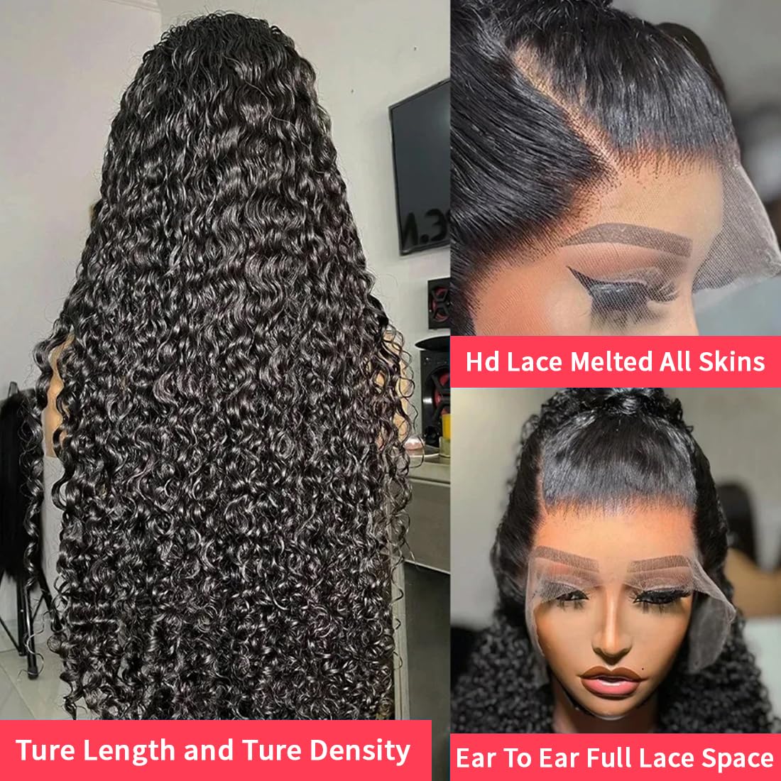 QKOQKO HD transparent lace swatch emphasizes seamless parting under light