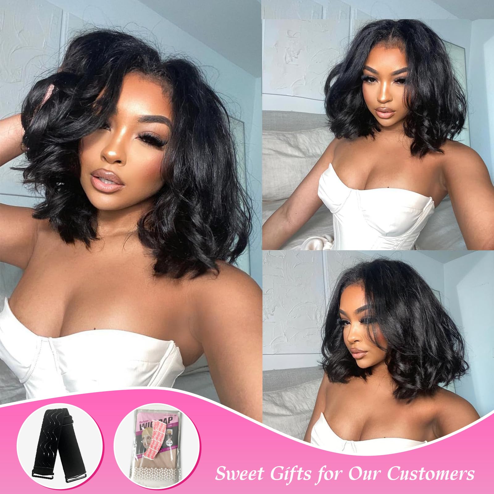 Qmaple bob wig 3d dome cap adjustable demonstrates secure fit and comfortable wear.