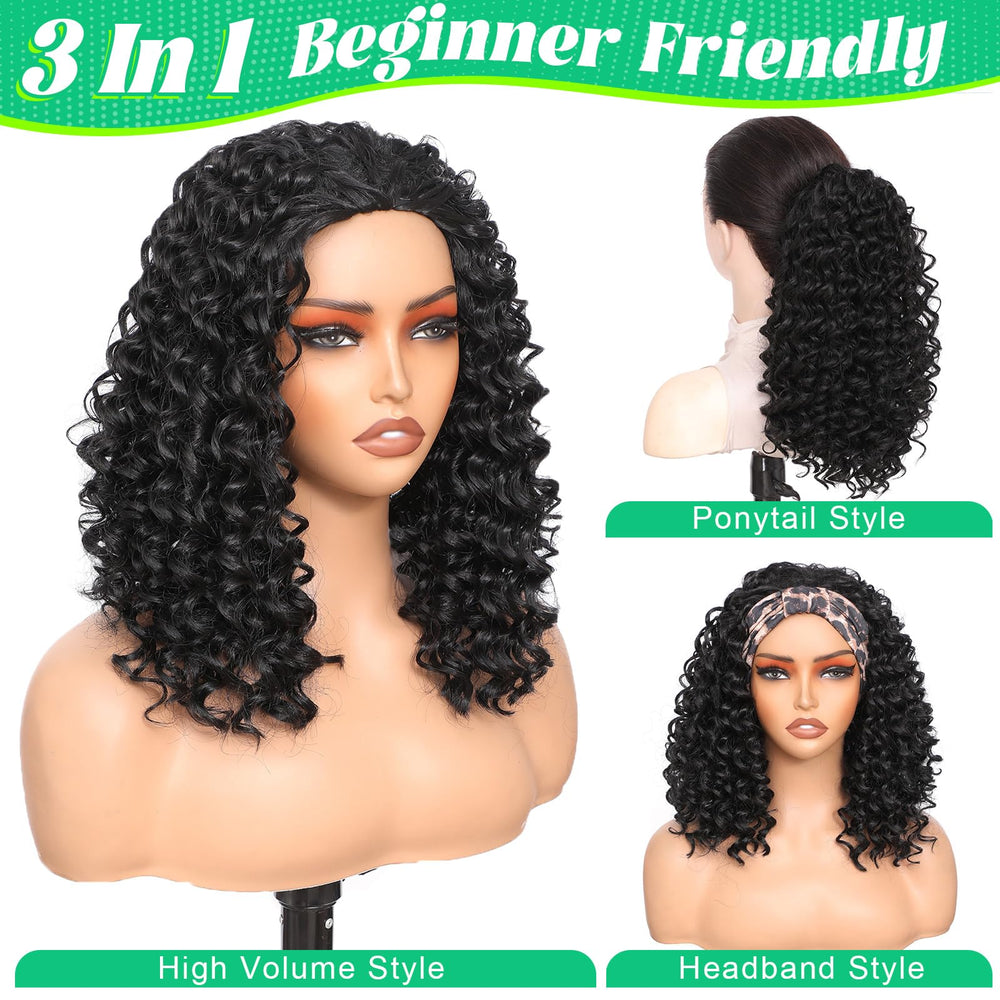 Qmaple half wig back view reveals seamless blend and soft shine
