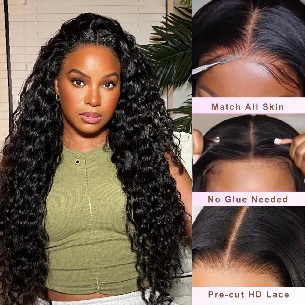 Qokyku 5x5 HD lace closure closeup highlights seamless part and secure wear