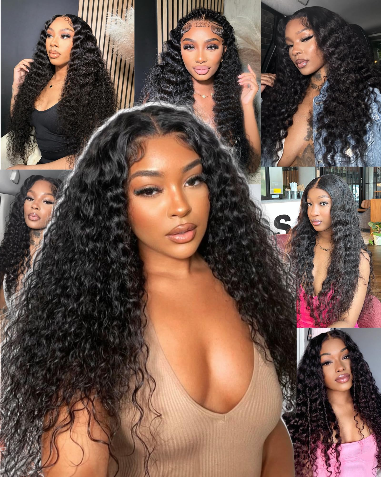 Qokyku deep wave wig worn for events demonstrates instant glamour with minimal setup