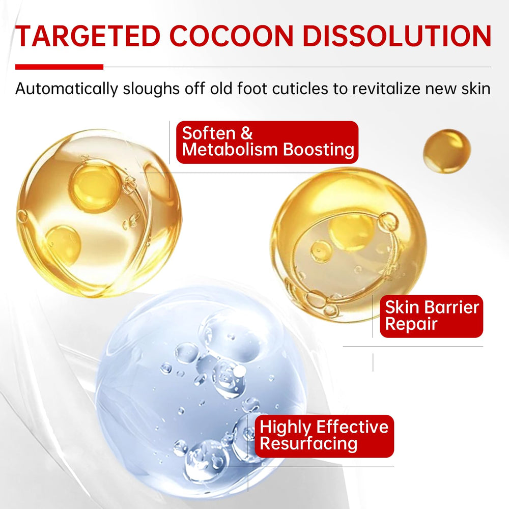 QQE Foot Peeling Mask opening foil pouch for easy at-home application.