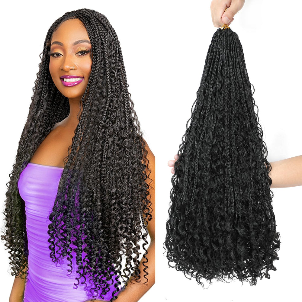 QQPIKHU 10-pack boho crochet braids package for quick DIY installation.