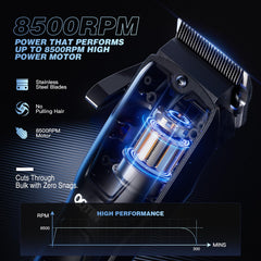 QQTIN cordless hair-trimmer kit ready for on-the-go grooming and precision styling