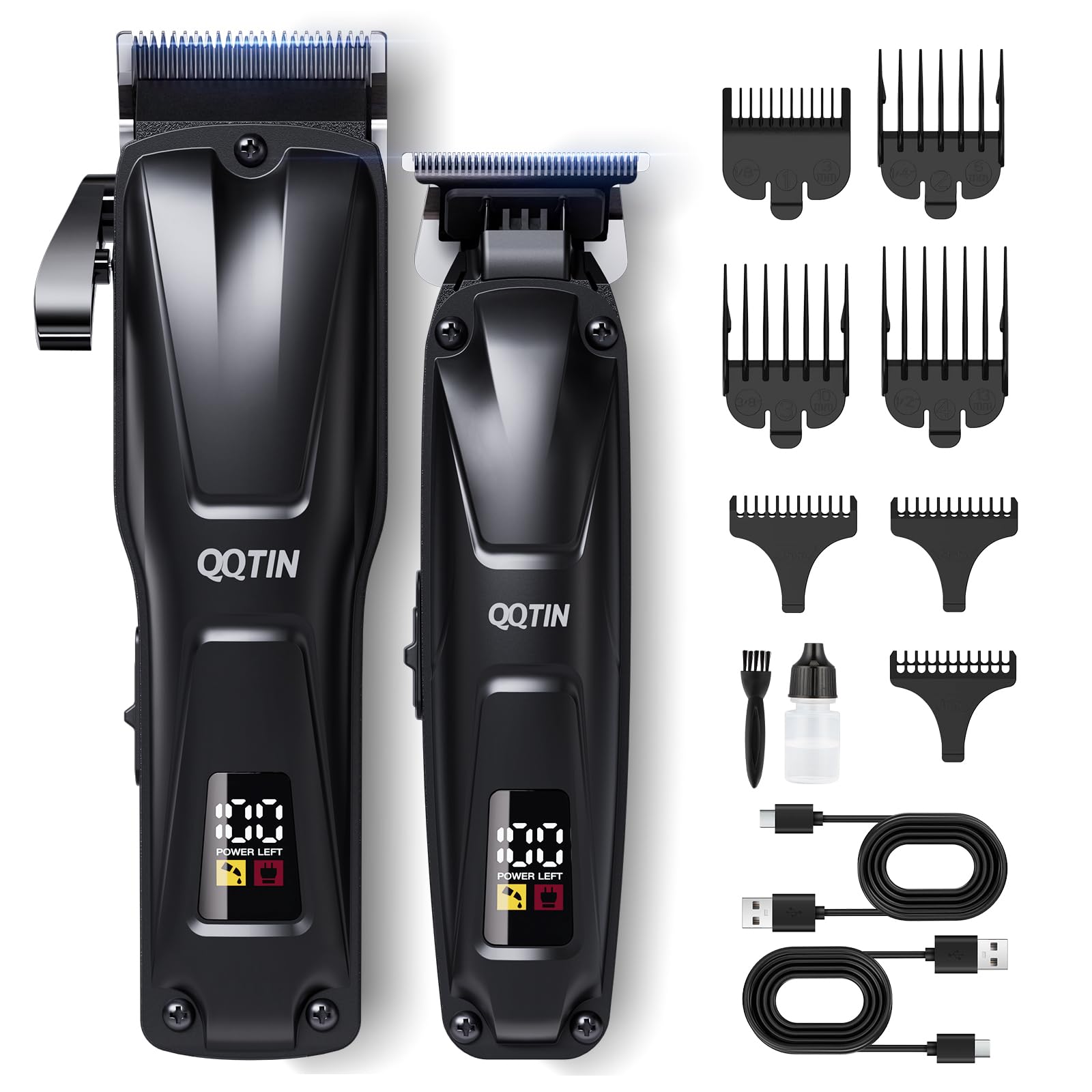 QQTIN hair clippers 8500rpm motor for smooth, snag-free barber-grade cuts
