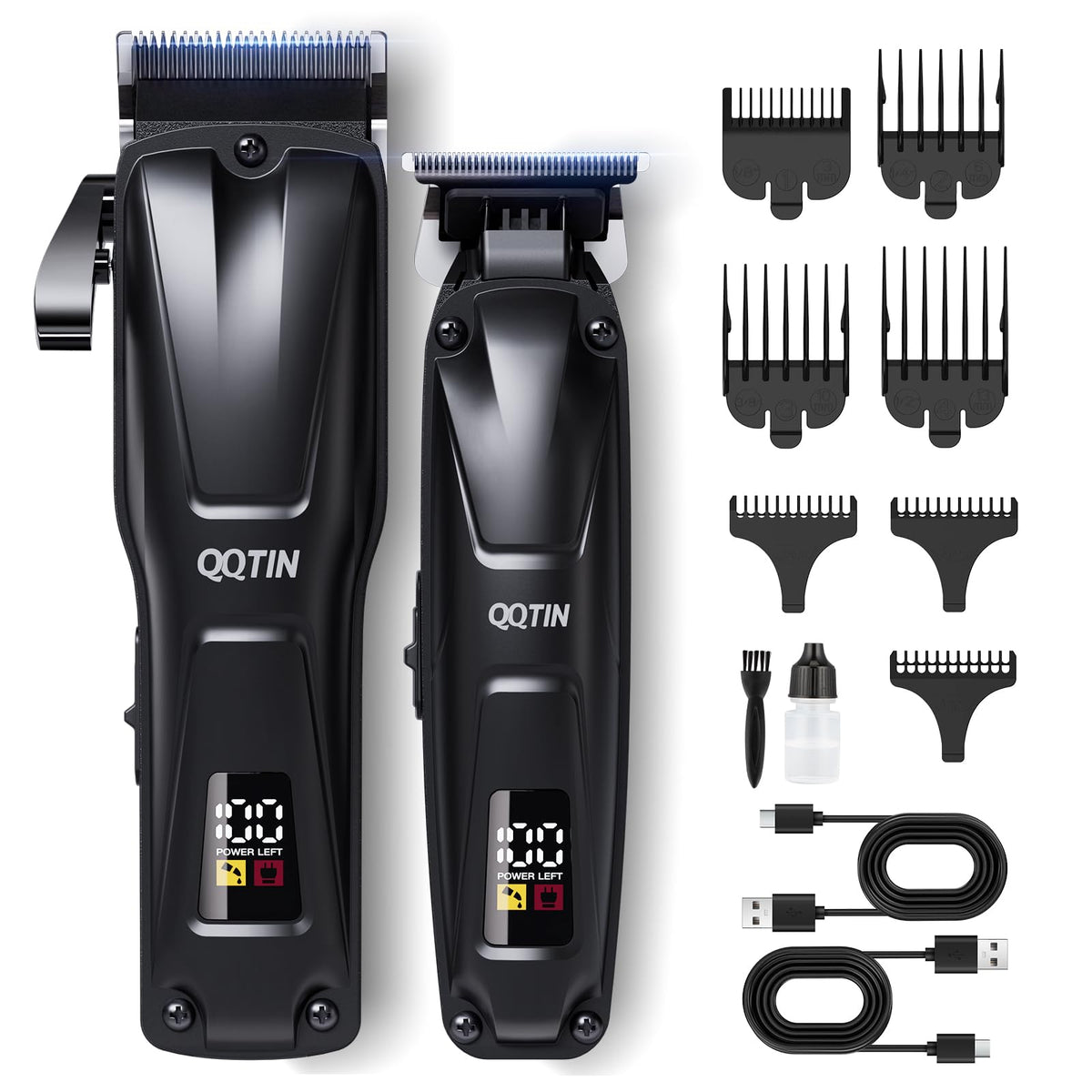 QQTIN hair clippers 8500rpm motor for smooth, snag-free barber-grade cuts