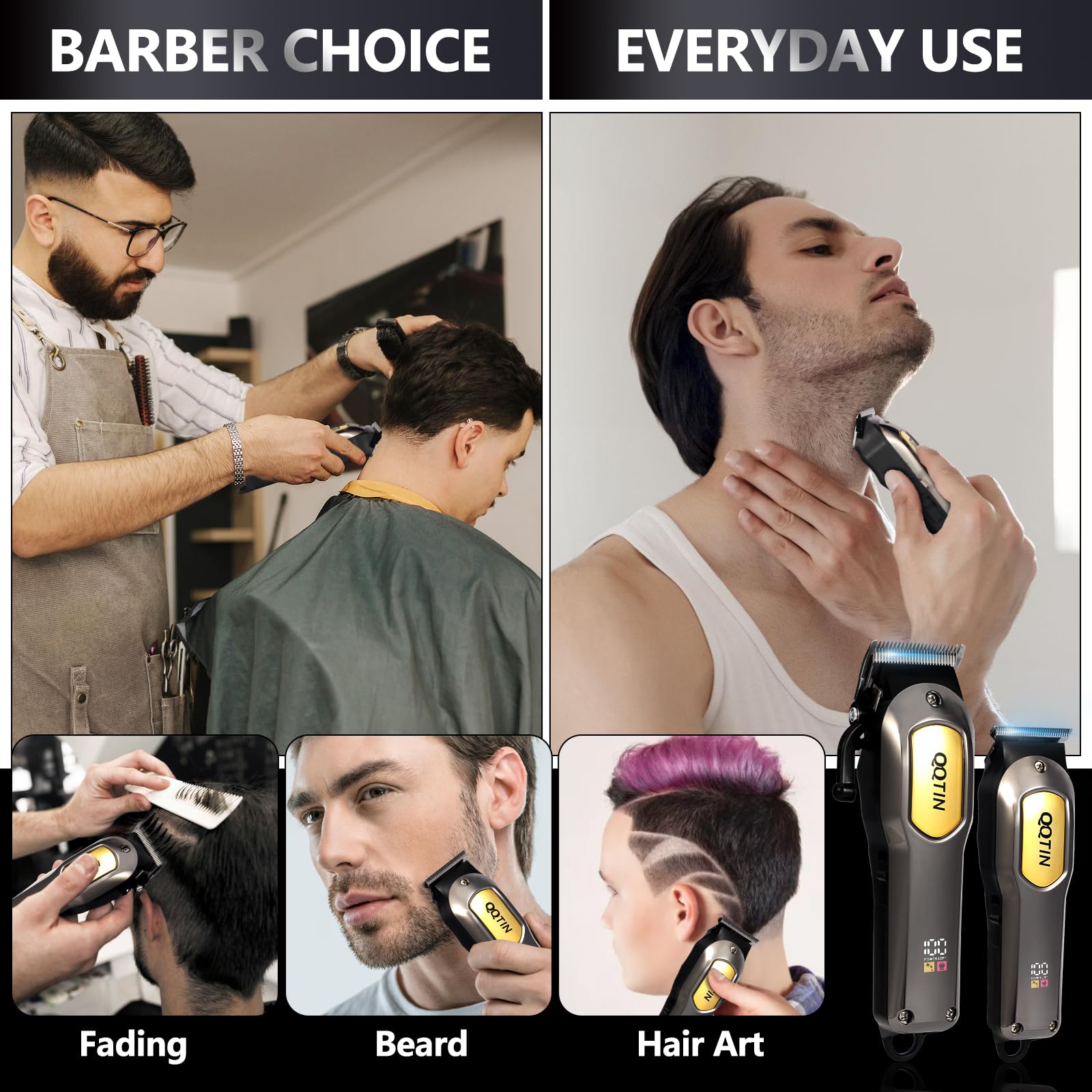 QQTIN hair clippers length-guide-combs-trimmer provide precise edges on beards