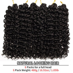 QRHSUKA GoGo Curl folded-top bulk crochet hair closeup for bulk crochet installation