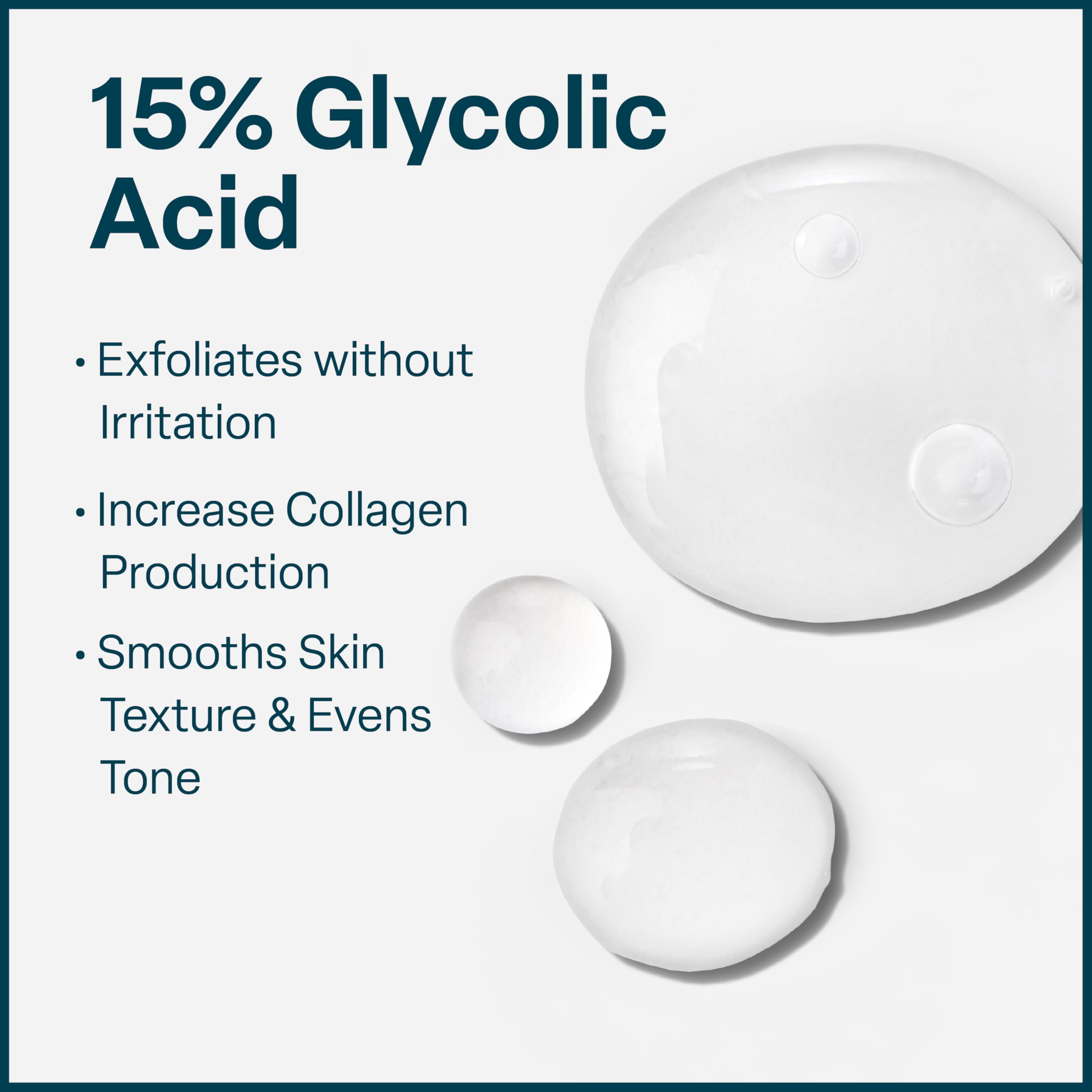QRxLabs glycolic acid serum ingredients label highlights fragrance-free, paraben-free formulation