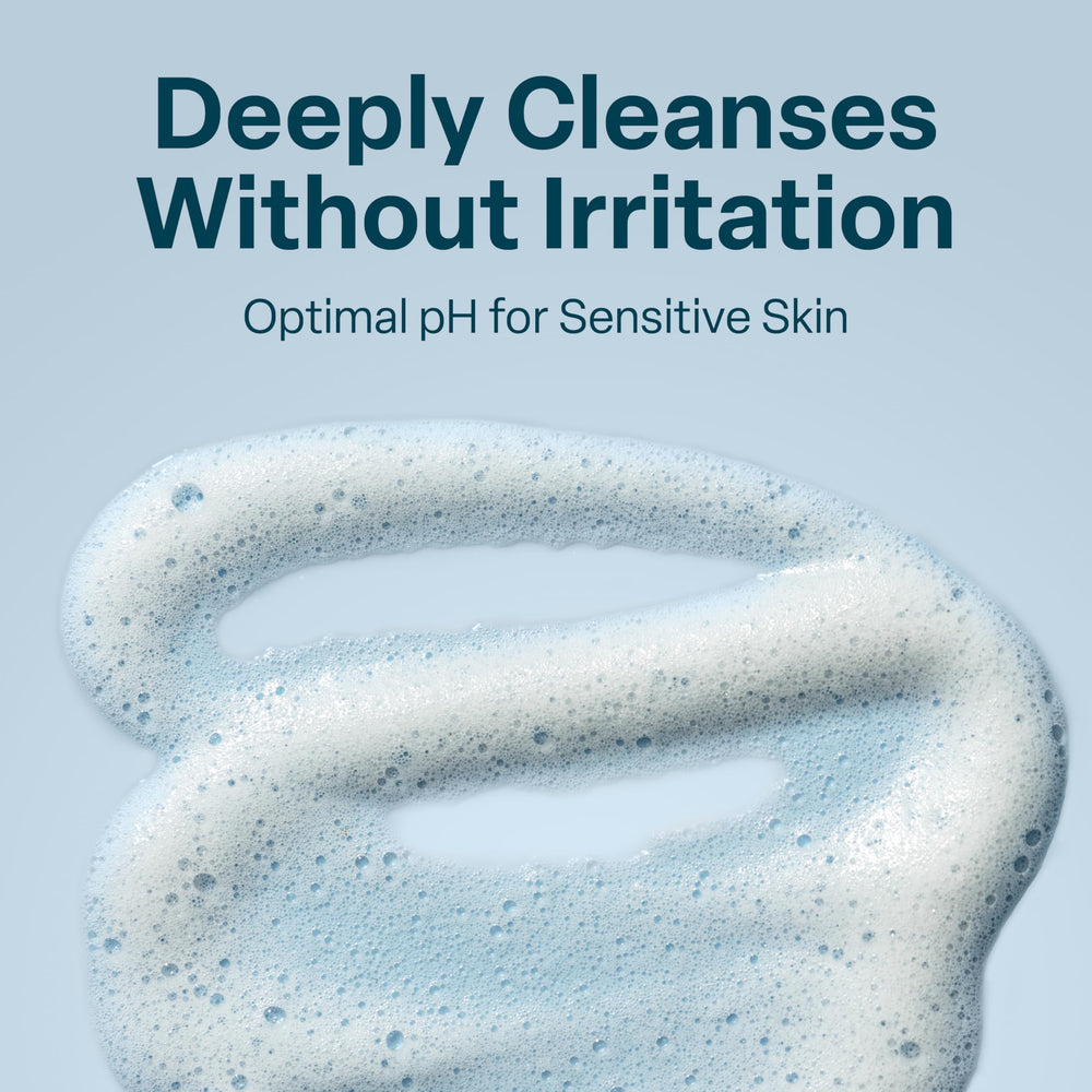 QRxLabs glycolic face wash gel texture suggests hydrating balanced skin feel