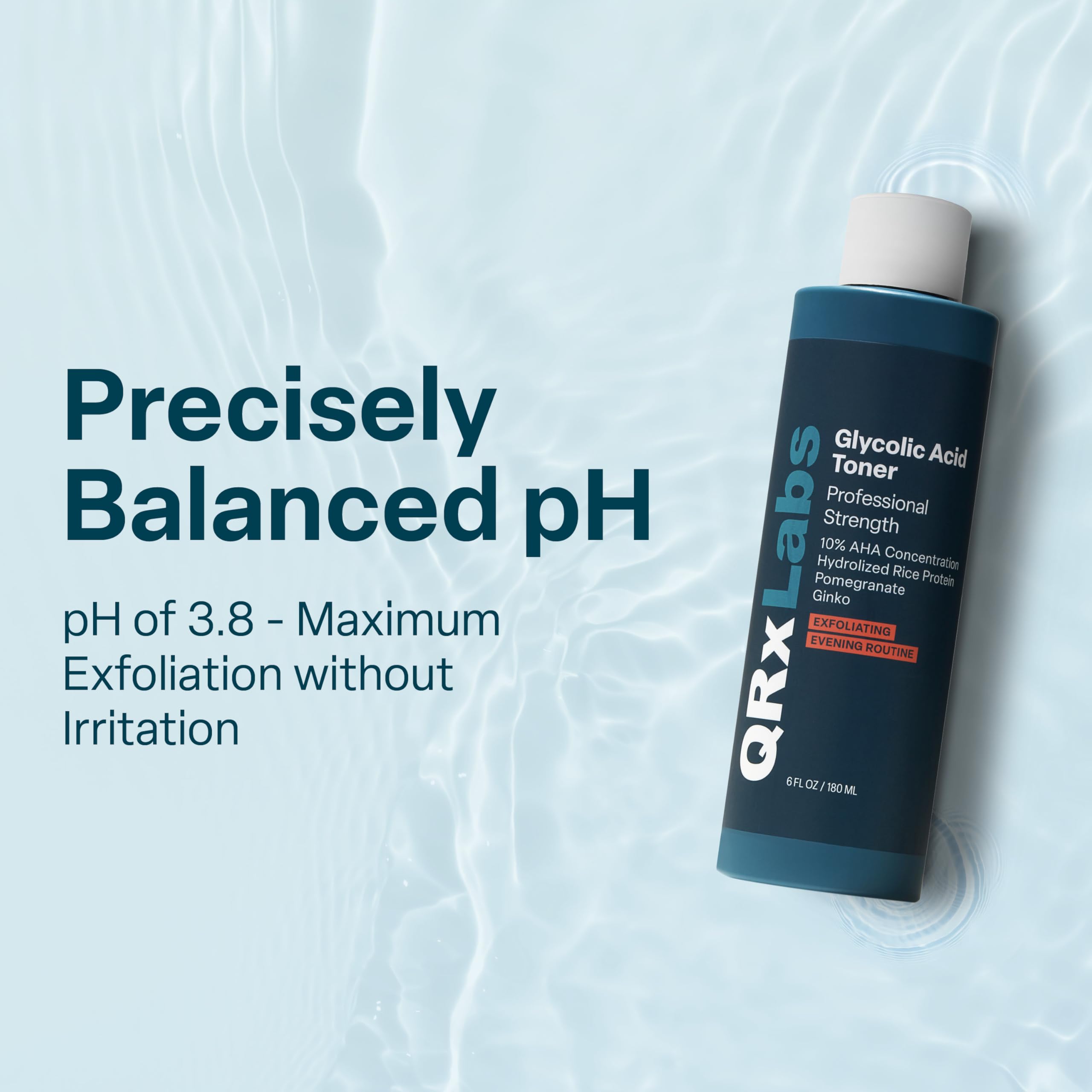QRxLabs Glycolic Toner ingredients pomegranate for brighter tone.