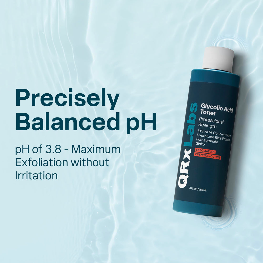 QRxLabs Glycolic Toner ingredients pomegranate for brighter tone.