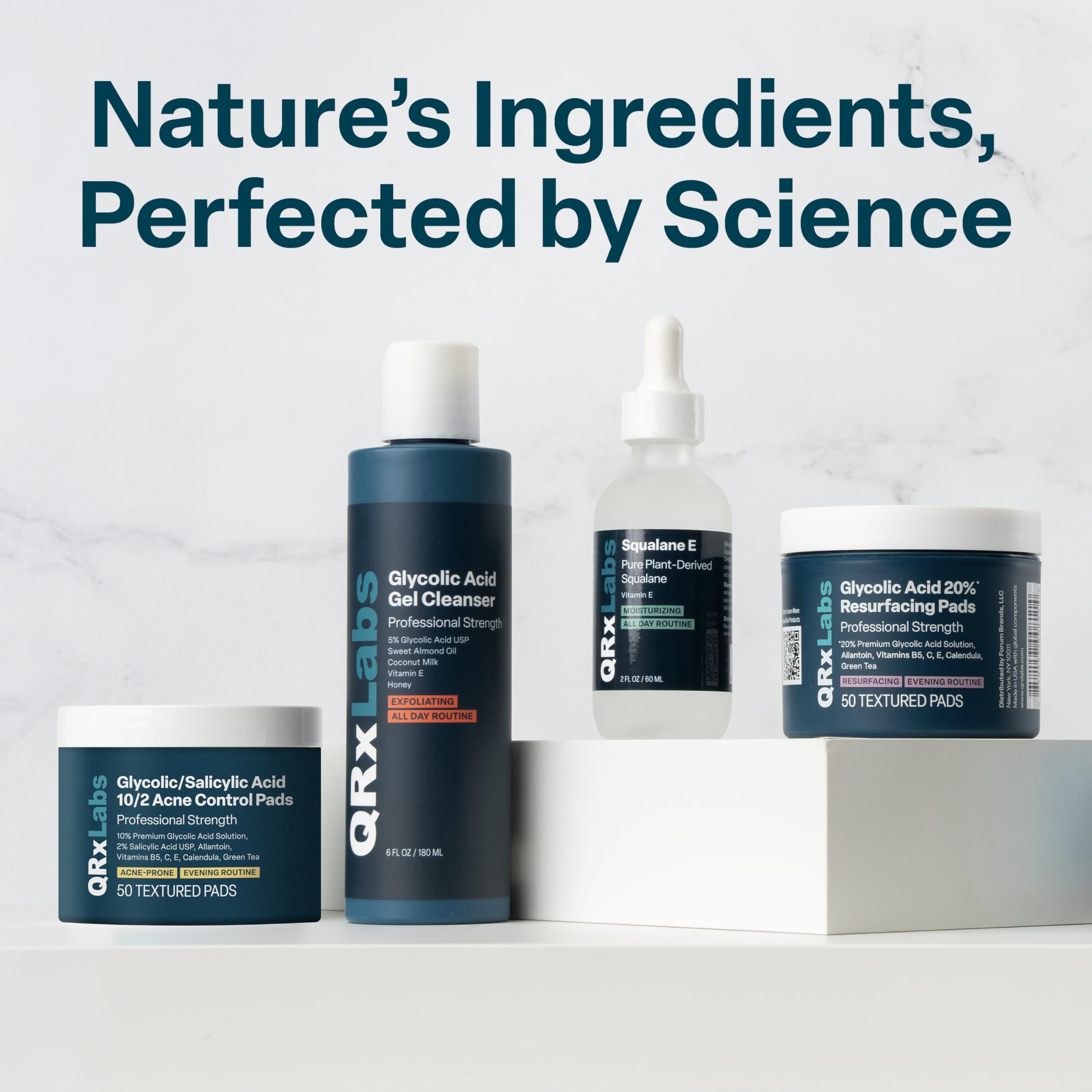 QRxLabs Glycolic Toner pore refinement in action for clearer skin.