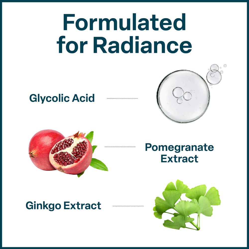 QRxLabs Glycolic Toner pour motion showing easy daily use for refreshed skin.